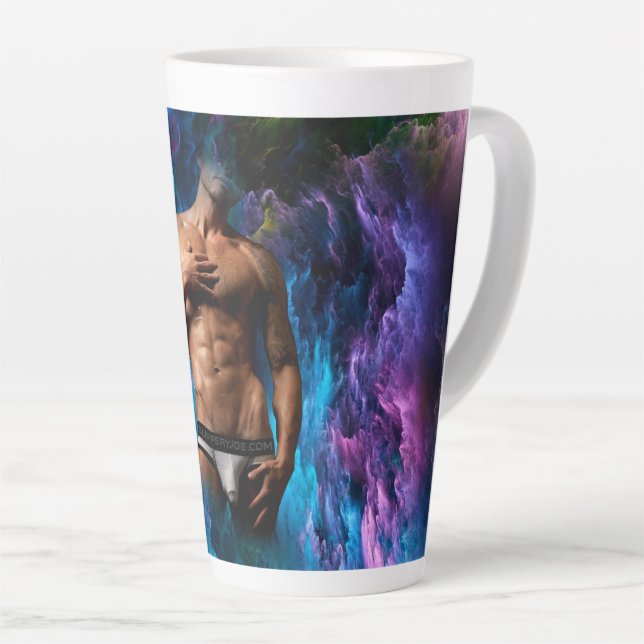 Caneca De Café Latte EscorregadioJoe muscular roupa interior vibrante (Ângulo direito)