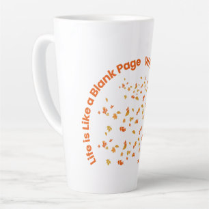 Caneca De Café Latte Escreva uma nova história na citação inspiradora d