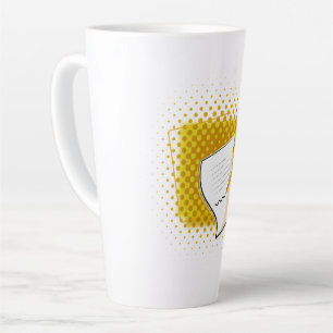 Caneca De Café Latte Escrevendo sobrevoo