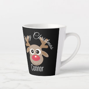 Caneca De Café Latte Escrita de Cartoon de Reena de Cachorro de Natal -