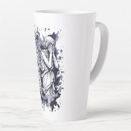 Caneca De Café Latte Escultura de um Anjo Vestígio - com Placas 1