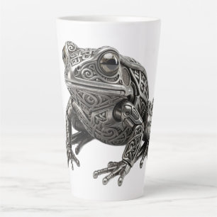Caneca De Café Latte Escultura Mecânica Intrincada de Sapo de Prata Cel