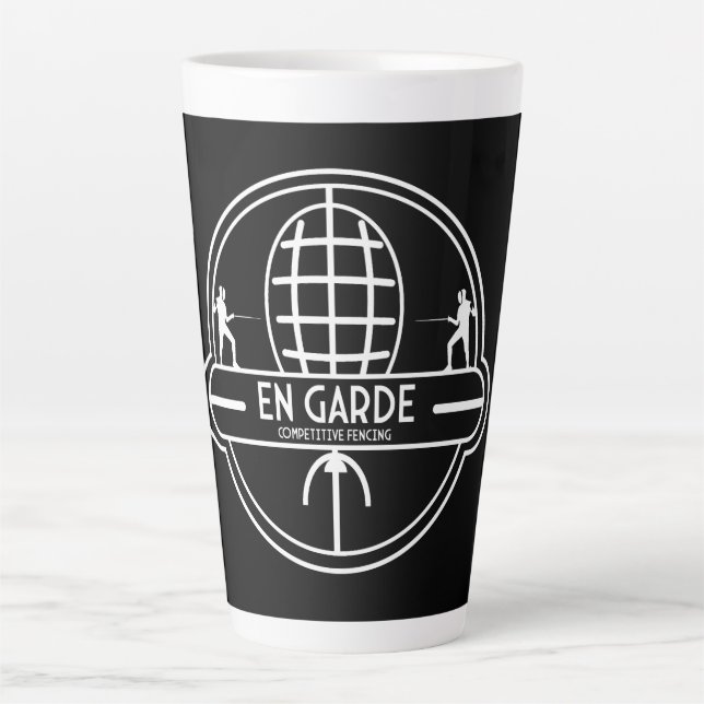 Caneca De Café Latte Esgrima Competitiva de Espadas (Frente)