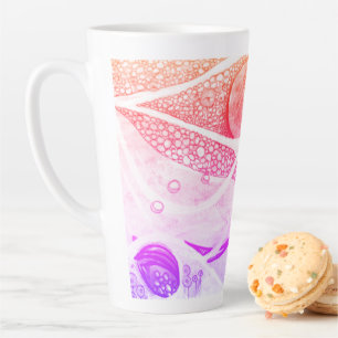 Caneca De Café Latte Espaço Moderno de Abstração em Planetas Pretos 