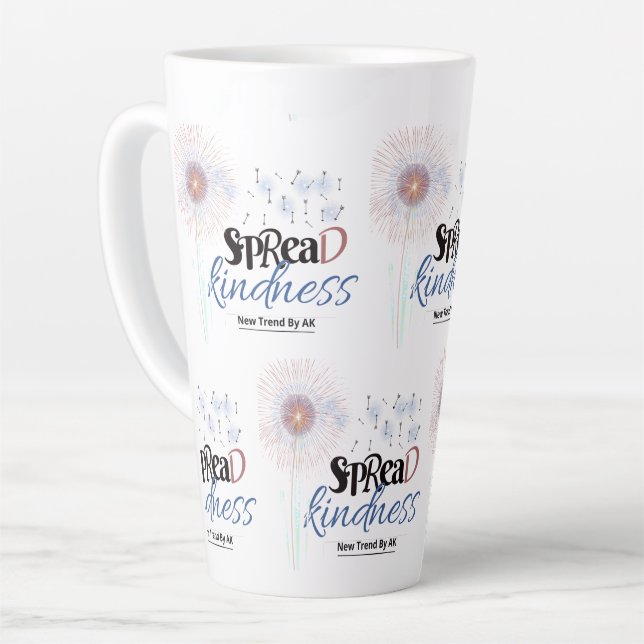 Caneca De Café Latte Espalhar a gentileza da lata (Ângulo esquerdo)