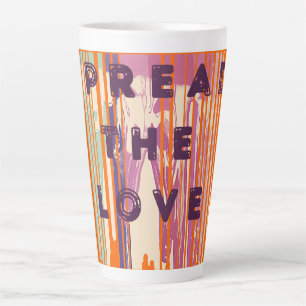 Caneca De Café Latte Espalhar O Amor Derreteu Cores Positivas