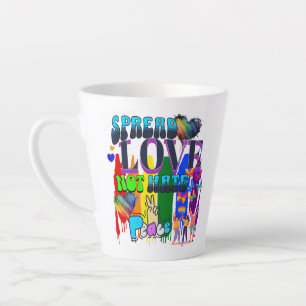 Caneca De Café Latte Espalhe Amor Não Ódio   Orgulho LGBTQI+