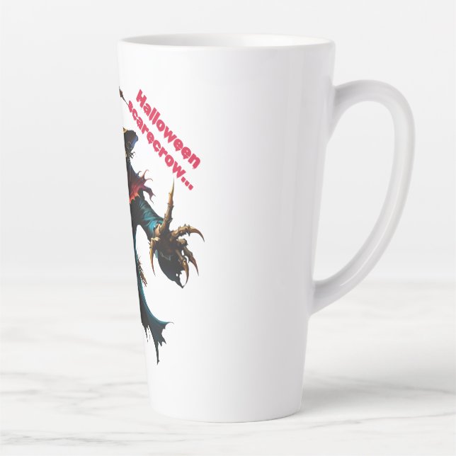 Caneca De Café Latte Espantalho do Dia das Bruxas (Direita)