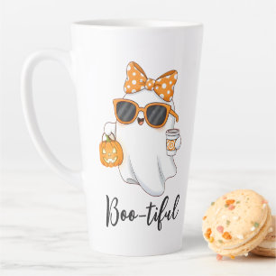 Caneca De Café Latte Especiaria Ghost Pumpkin do Halloween Bonita Perso