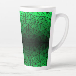Caneca De Café Latte Espelho de vidro manchado 02.Verde.Linha preta BG