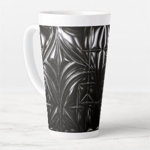 Caneca De Café Latte Espelho Jato Superfície Dobrada