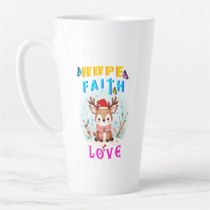 Caneca De Café Latte Esperança Fé Amor