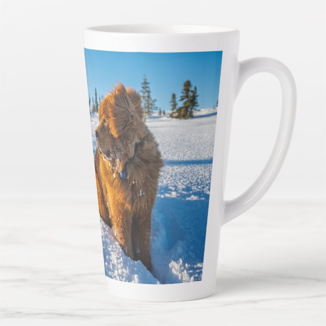 Caneca De Café Latte Esperando na neve (Direita)