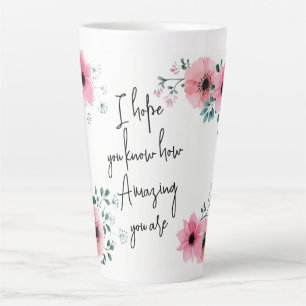 Caneca De Café Latte Espero que conheça a Amizade Floral de Watercolor