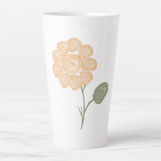 Caneca De Café Latte Espirais de Energia em Flor