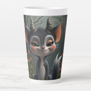 Caneca De Café Latte Espírito Florestal da Flor Carmesim ao Luar.