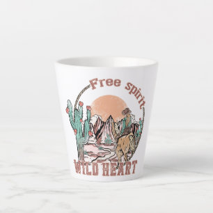 Caneca De Café Latte Espírito Livre, coração selvagem