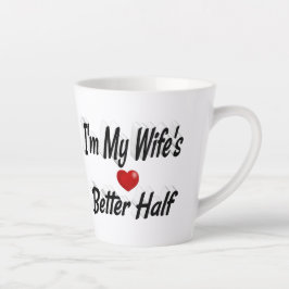 Caneca De Café Latte Esposa, citação engraçada, texto preto