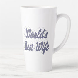 Caneca De Café Latte Esposa com texto de cinza