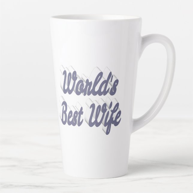Caneca De Café Latte Esposa com texto de cinza (Direita)