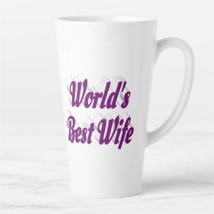 Caneca De Café Latte Esposa com texto roxo