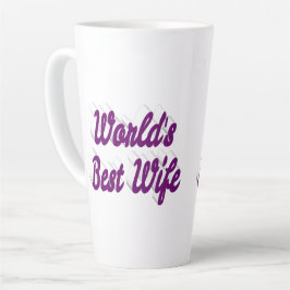 Caneca De Café Latte Esposa com texto roxo