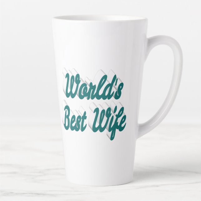 Caneca De Café Latte Esposa com texto verde (Direita)