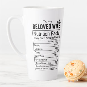 Caneca De Café Latte Esposa mimada Aniversário Soulmate Gift Gift Water