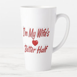 Caneca De Café Latte Esposa tem uma citação vermelha