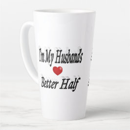 Caneca De Café Latte Esposo, citação engraçada, texto preto