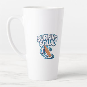 Caneca De Café Latte Esquadrão surfando