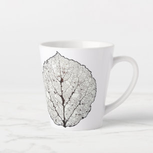 Caneca De Café Latte Esqueleto de Folha de Aspen 1