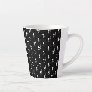 Caneca De Café Latte Esqueleto de Halloween com Espada
