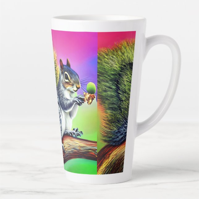 Caneca De Café Latte Esquilo bonito no ramal-47563 (Direita)