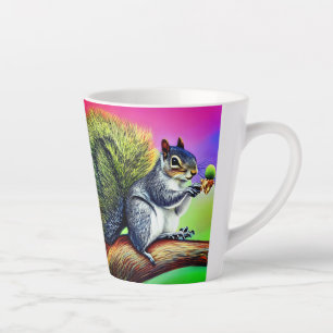 Caneca De Café Latte Esquilo bonito no ramal-47563