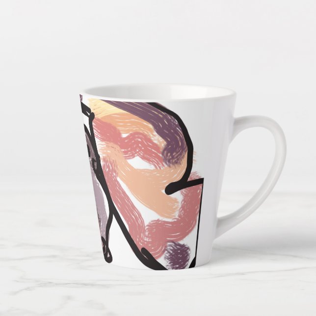 Caneca De Café Latte Esquilo de outono sunset (Direita)