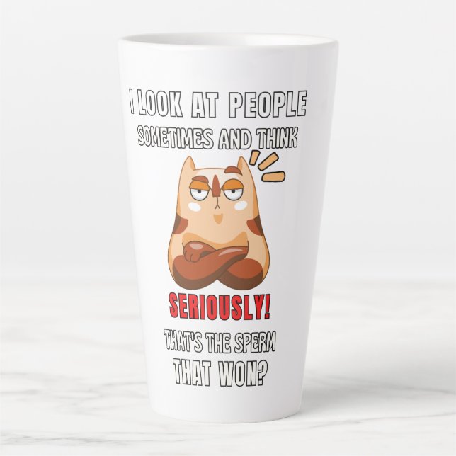 Caneca De Café Latte Esse é o esperma que ganhou! (Frente)