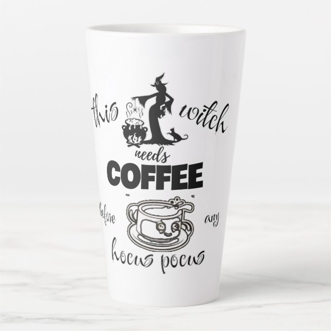 Caneca De Café Latte Esta bruxa Latte Mug (Frente)