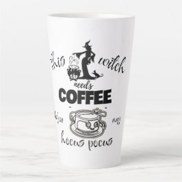 Caneca De Café Latte Esta caneca de latte de bruxa