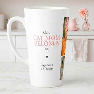 Caneca De Café Latte Esta Mãe de Gato Pertence a Colagem de Fotos Perso
