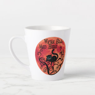 Caneca De Café Latte Estamos todos loucos aqui - Cheshire Cat