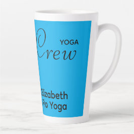 Caneca De Café Latte Estampa Personalizada Equipe de Yoga Azul Azure
