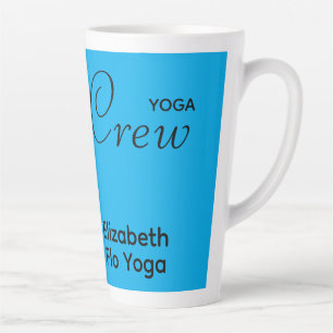 Caneca De Café Latte Estampa Personalizada Equipe de Yoga Azul Azure
