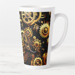 Caneca De Café Latte Estampunk Clockwork Gears 1004