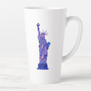 Caneca De Café Latte Estátua da Liberdade-Nova Iorque-4 de julho-