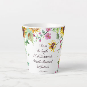Caneca De Café Latte Este é o dia em que o Senhor fez Salmo 118:24