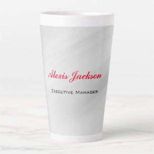 Caneca De Café Latte Estilo Contemporâneo Moderno Elegante Cinza Vermel