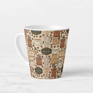Caneca De Café Latte Estilo de café inverso do café
