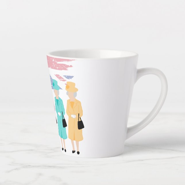 Caneca De Café Latte Estilo de eterno e Graça - RIP Rainha Elizabeth II (Direita)