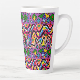 Caneca De Café Latte Estilo de pintura Hippy Retro